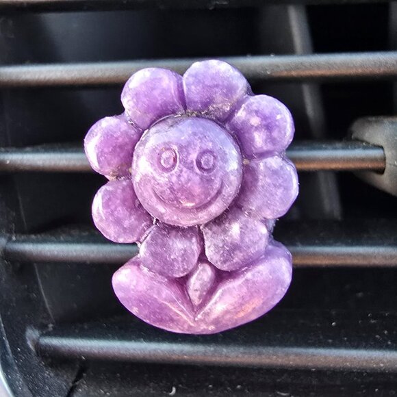Lepidolite Sunflower Crystal Vent Clip - Picture 2 of 3